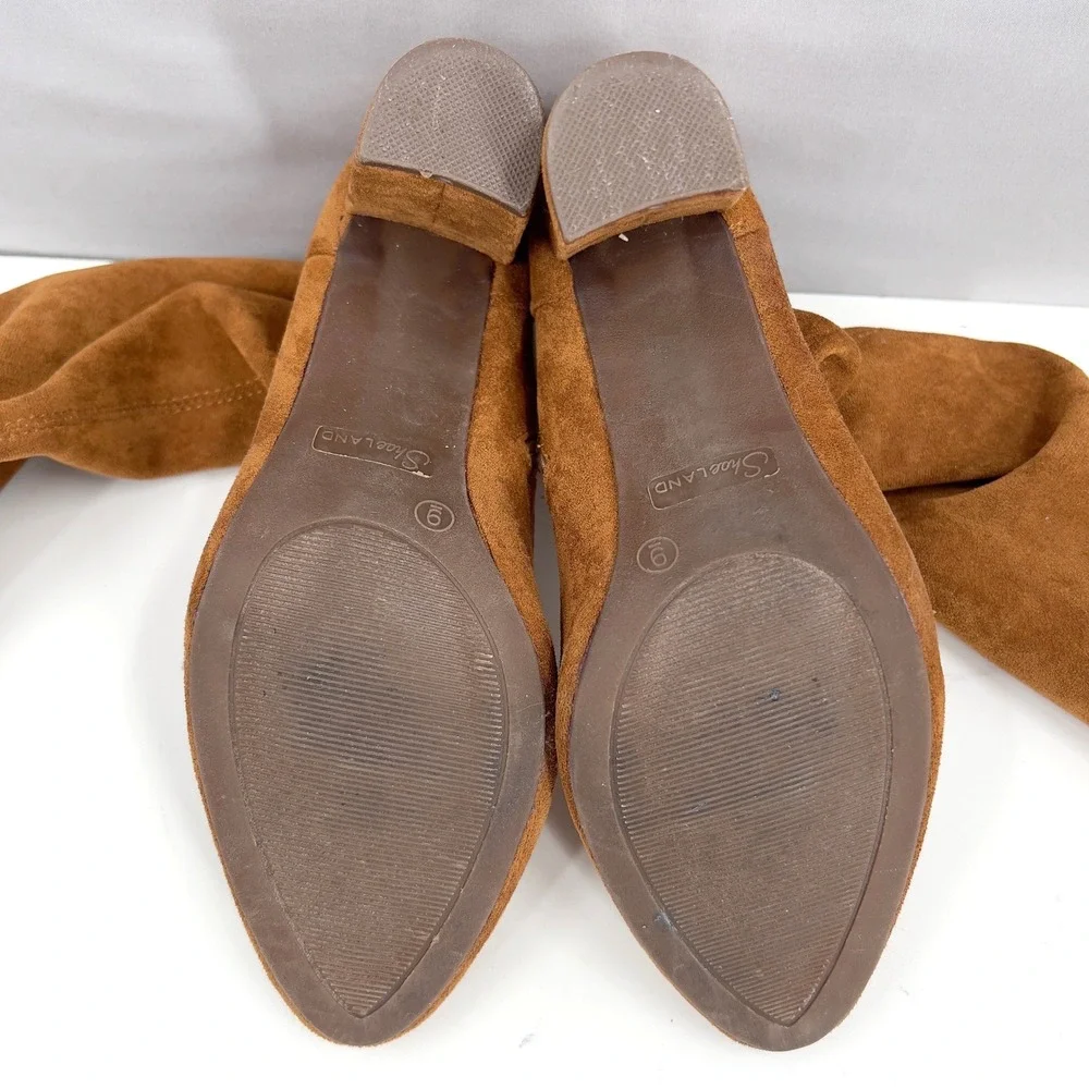Women's Over The Knee Thigh High Boots Block Heel Brown Ultra‎ Suede Size 9